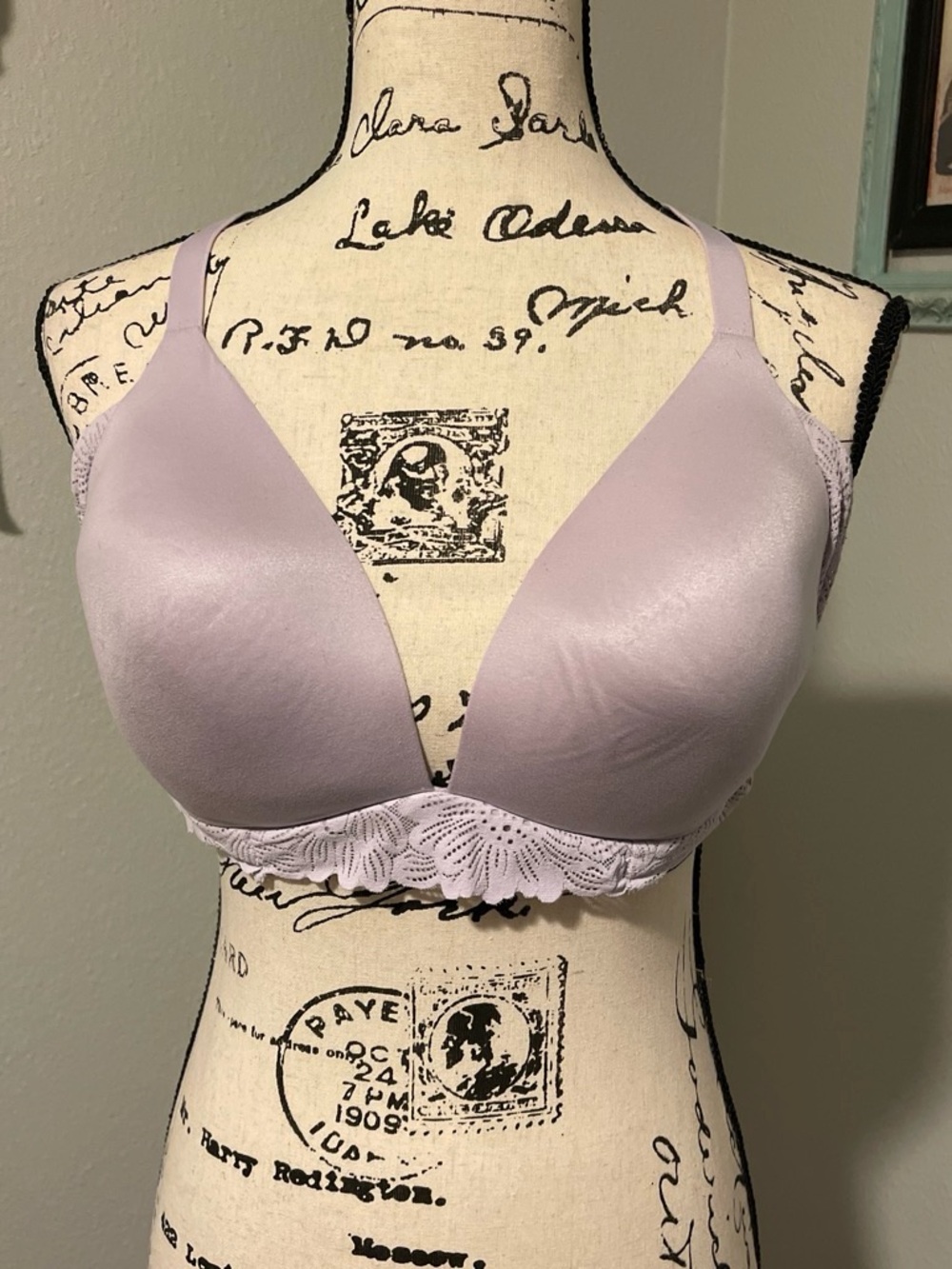 aerie Lace-Trim Light Lavender T-Shirt Bra
